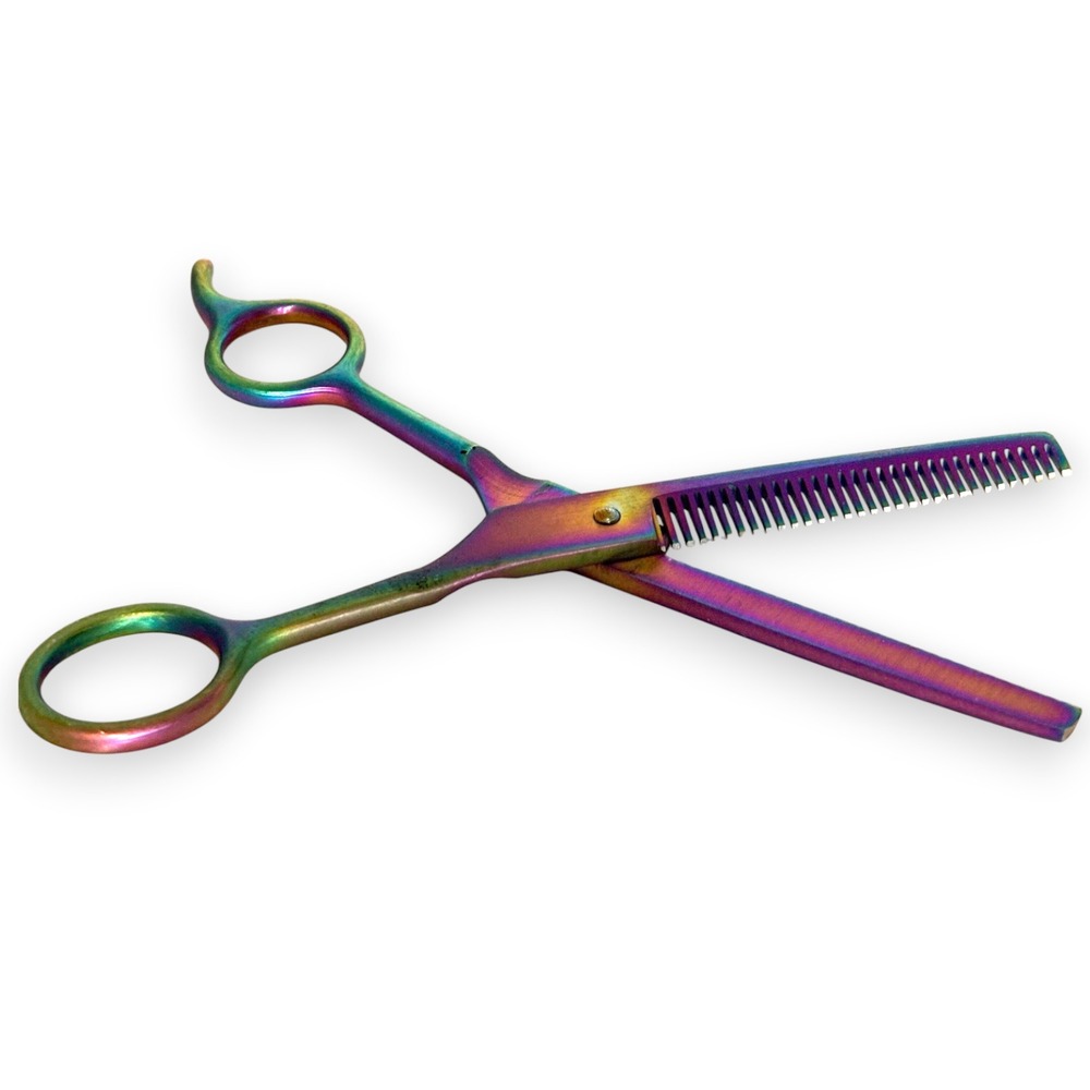 Rainbow Titanium Hair‎ Thinning Shears Professional Barber Texturizing Scissors